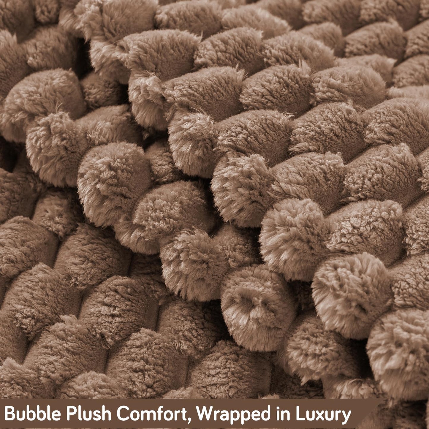 Luxury Rabbit Wool Plush Sofa Throw, Canvas Brown