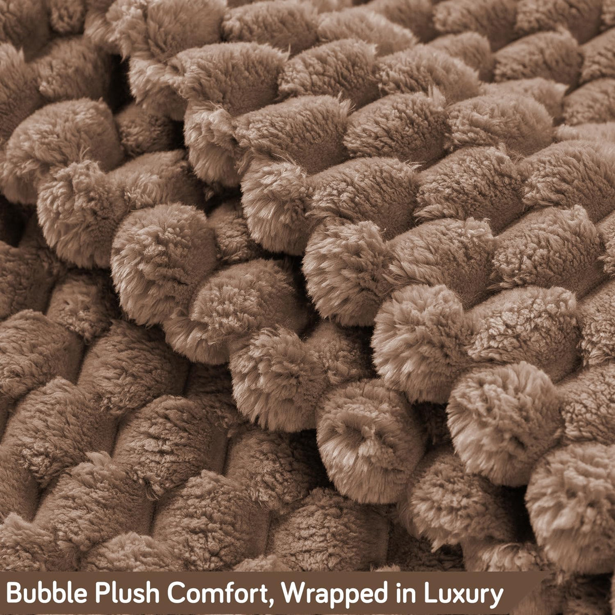Luxury Rabbit Wool Plush Sofa Throw, Canvas Brown