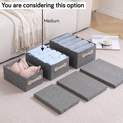 Organisers Storage Box with Lid, Grey, Pack of 1/2