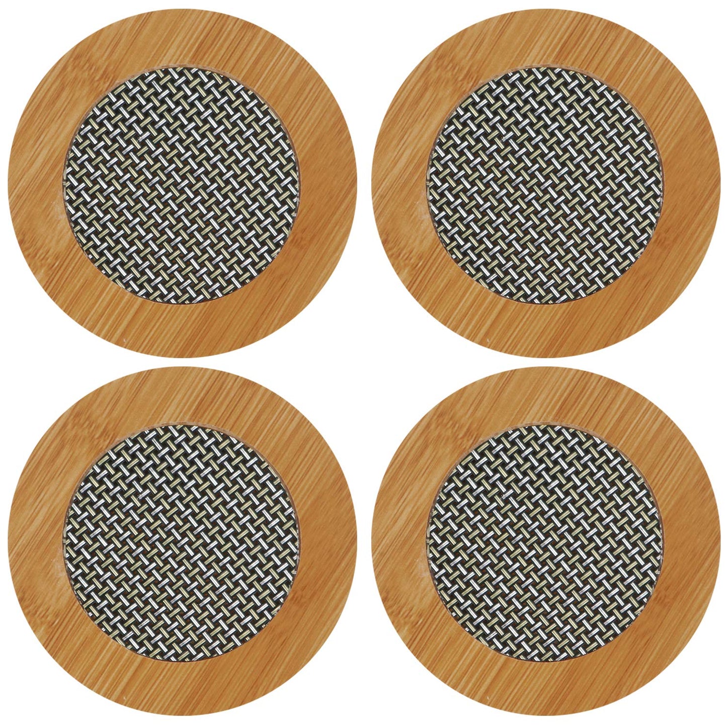 HOKIPO Bamboo Wooden Coasters for Dining Table Heat Pad for Kitchen - Pack of 2/4/6