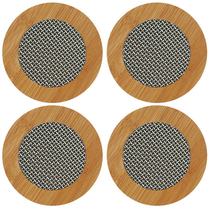 HOKIPO Bamboo Wooden Coasters for Dining Table Heat Pad for Kitchen - Pack of 2/4/6