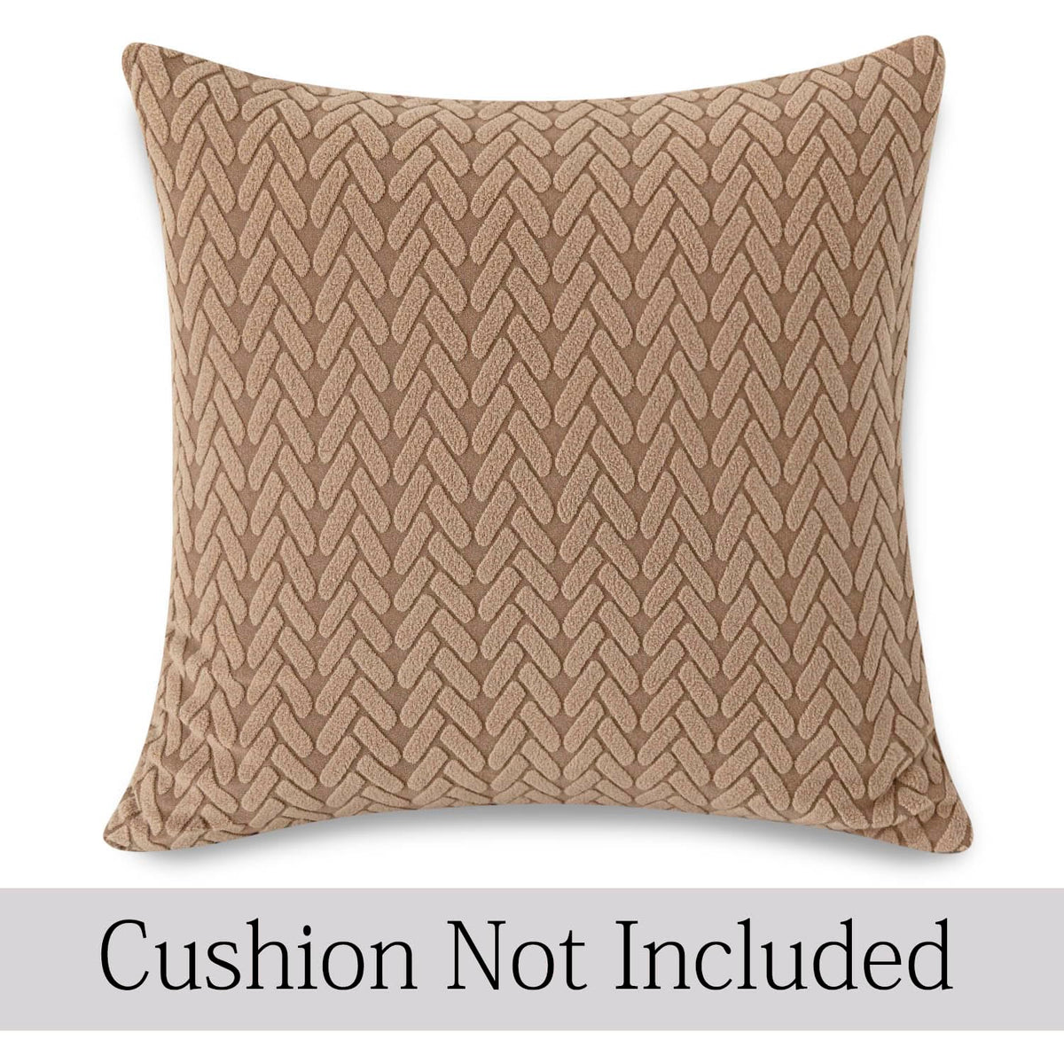 Brown Colour Grid Texture Jacquard Pillow Covers | 18x18 Inch