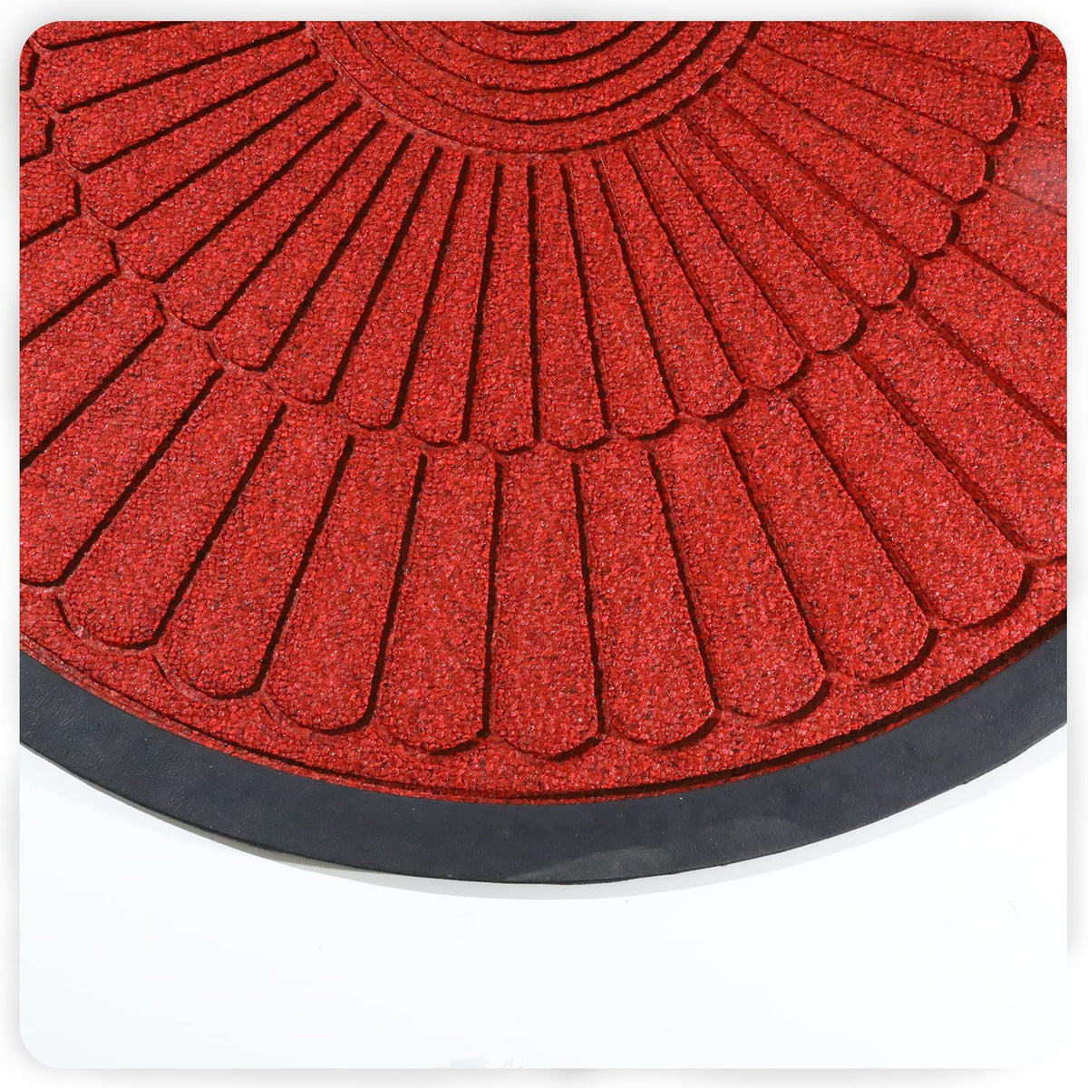 Large 45X75 PP Entry Mat Foot mat Half Circle Design Anti Slip Floor mat for Entrance, Main Door mat, Red