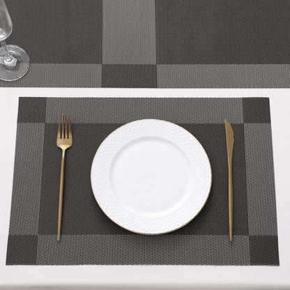 PVC Dining Table Mats, Dark Grey