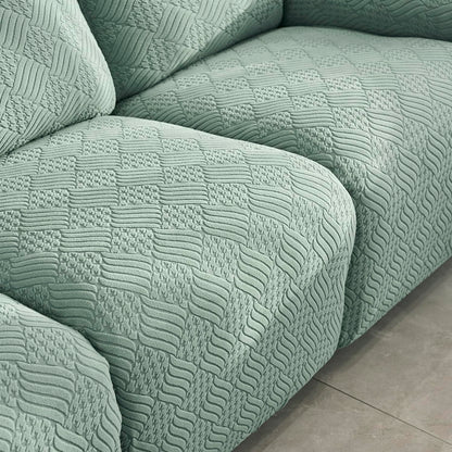 Premium 170 GSM Jacquard Fully Covered Recliner Sofa Cover for 1/2/3 Seaters, Green