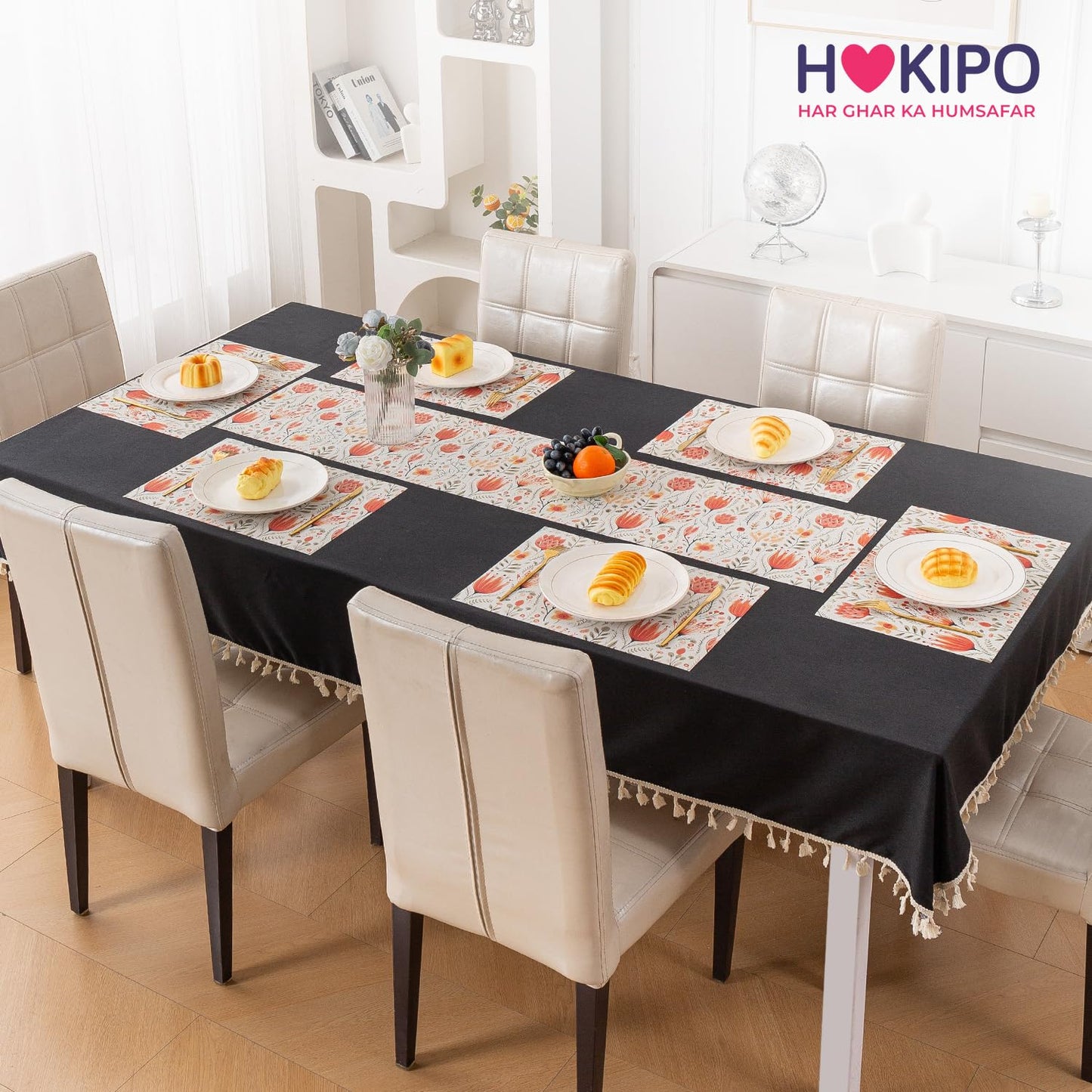 Artistic Flora PVC Washable Mats for Dining Table - Tulip Flora