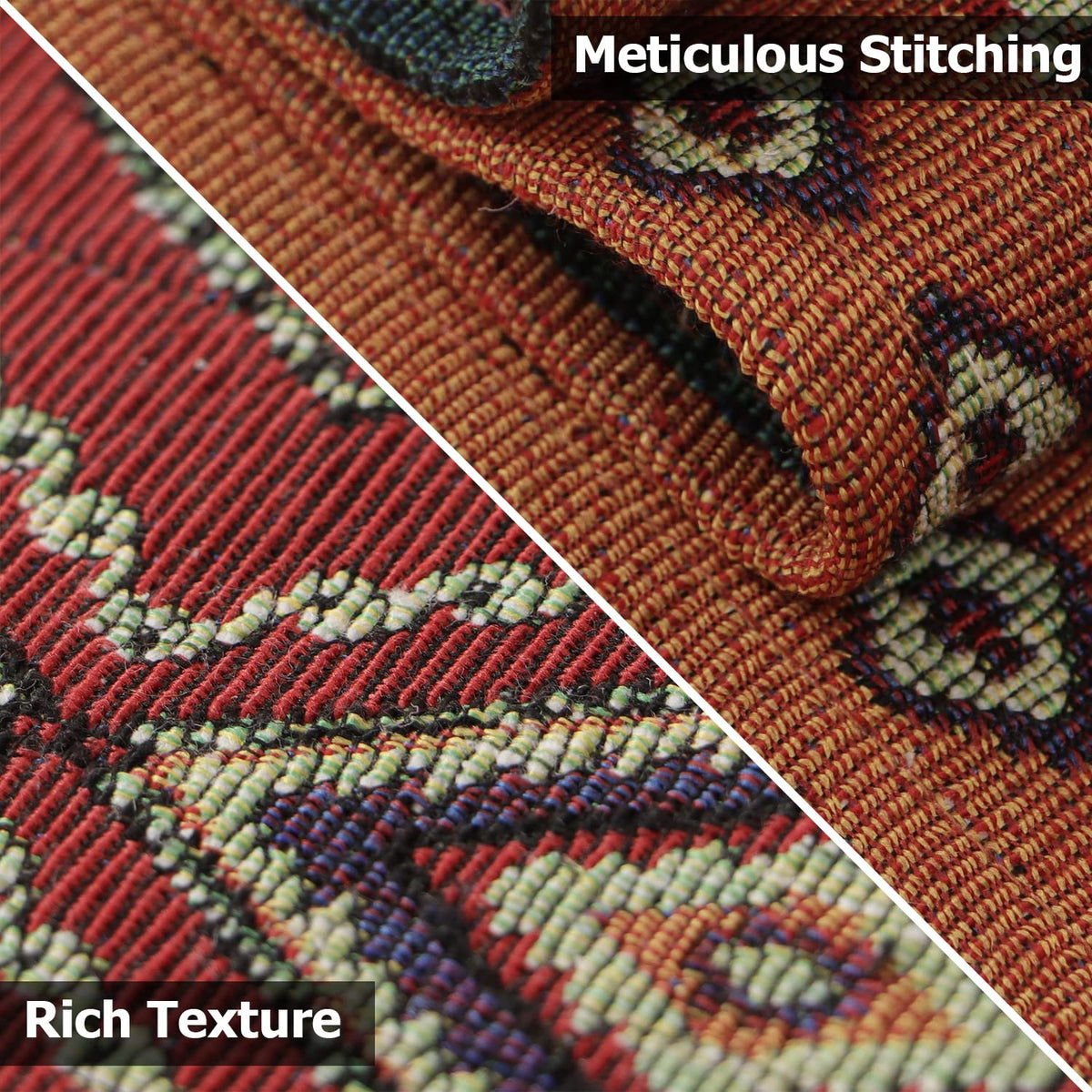 Cotton Jacquard Dining Table Mats, Red Diamond