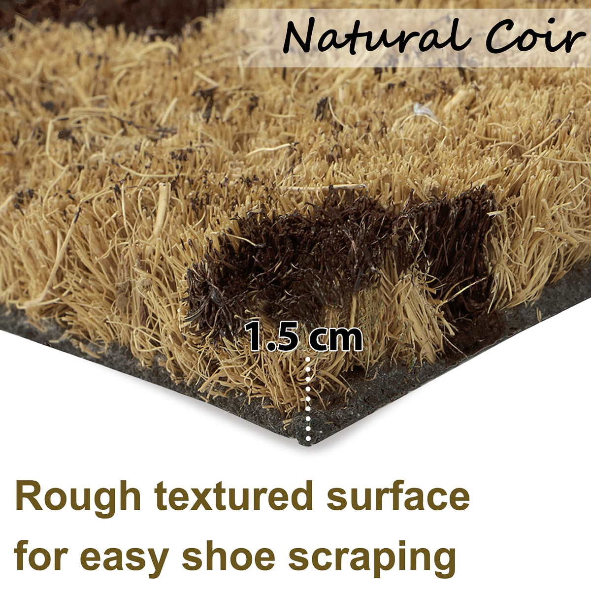 Coir Entrance Door Mat with Anti-Slip PVC Backing