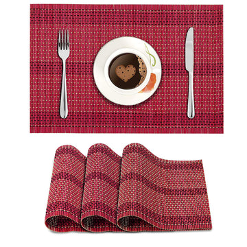 Buy Heat Resistant Placemats Set of 4, 45x30 cm, Raspberry Red