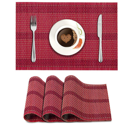 Heat Resistant Placemats Set of 4 Dining Table Mats, 45x30 cm,Raspberry Red