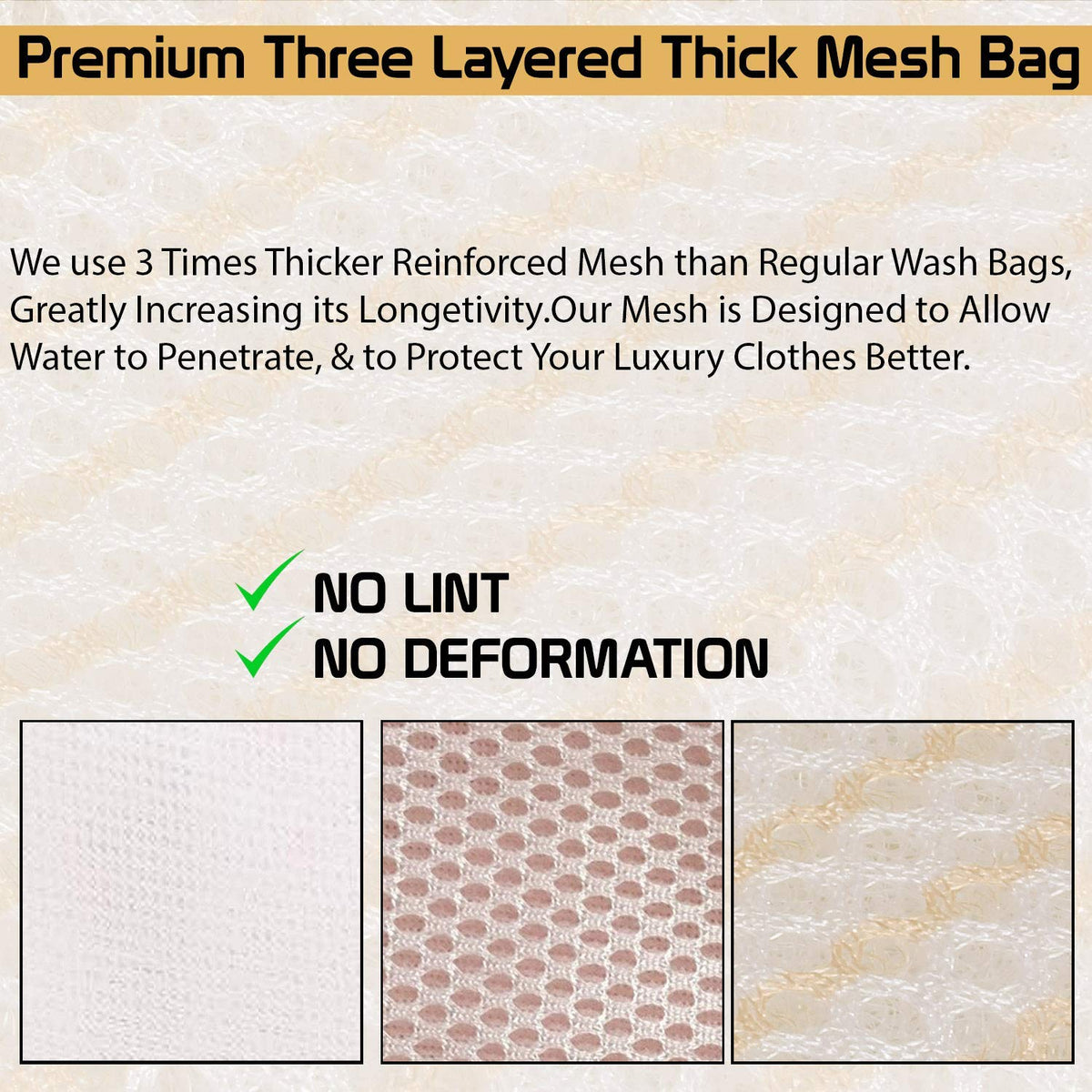 Premium Dual Layered Mesh Bags for Laundry Clothes Washing Bag, Pack of 5, Microfiber