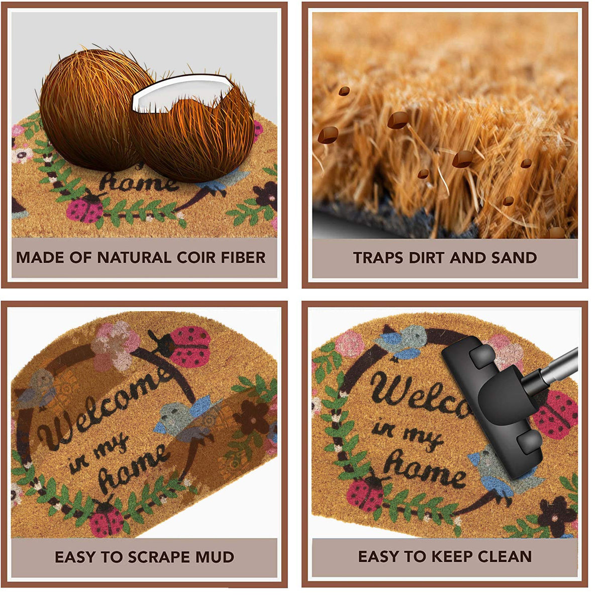 Large 45x75cm Coir Door Mats for Entrance Big Size Welcome Mat