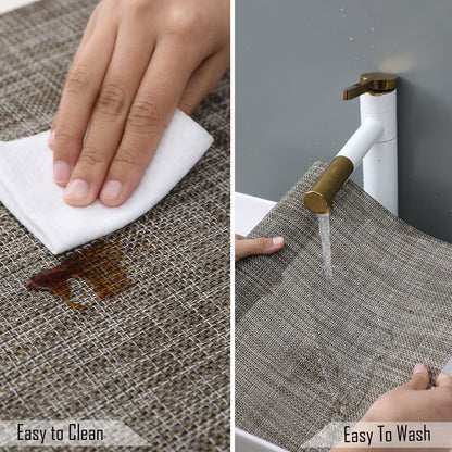 PVC Dining Table Mats, Ash Grey
