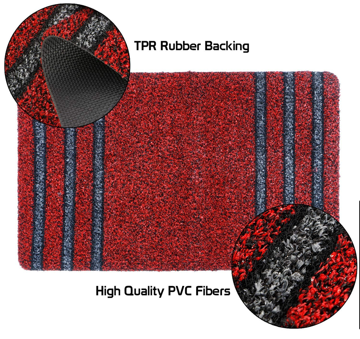 48 X 78 Cm Doormats For Entrance Rectangular Big Size (Red, Polypropylene, Standard)