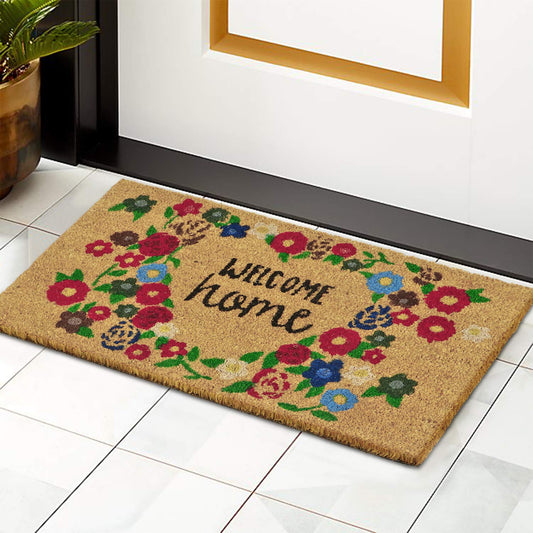 Large 45X75Cm Coir Doormats For Entrance With Antiskid Pvc Backing, Multicolor ( Rectangular)