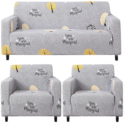 Elastic Stretchable Printed Sofa Cover, Grey Trees