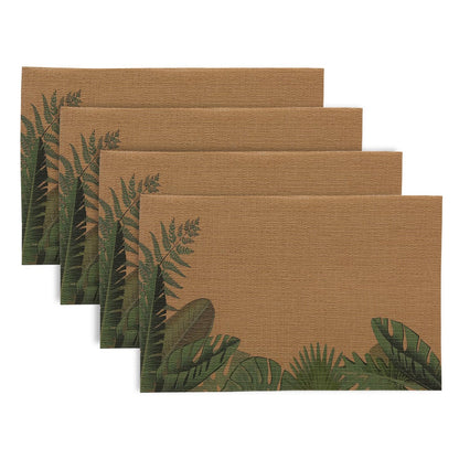 Botanical Tropic PVC Mats for Dining Table - Bird of Paradise Leaves