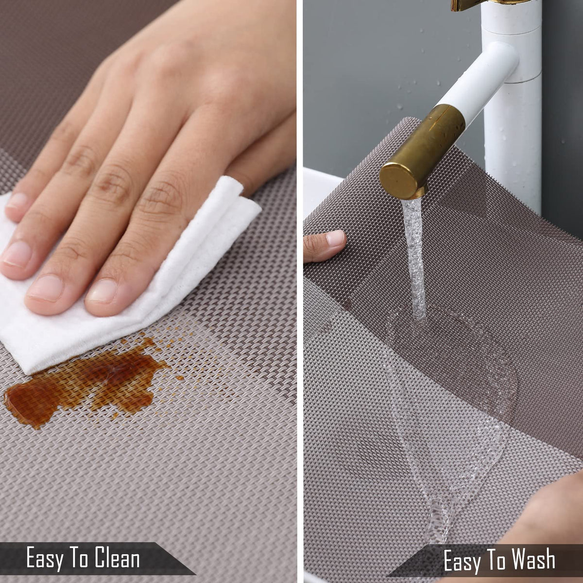 Buy Brown Washable PVC Tables Runner | HOKIPO
