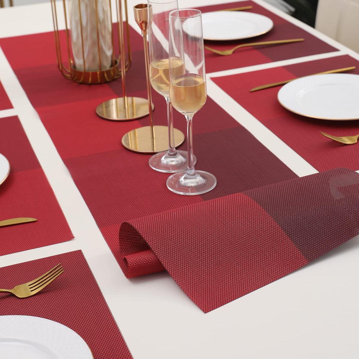 PVC Dining Table Mats, Red