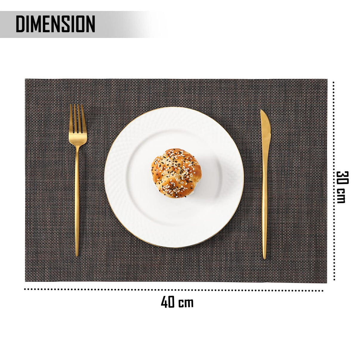 PVC Dining Table Mats, Dark Brown