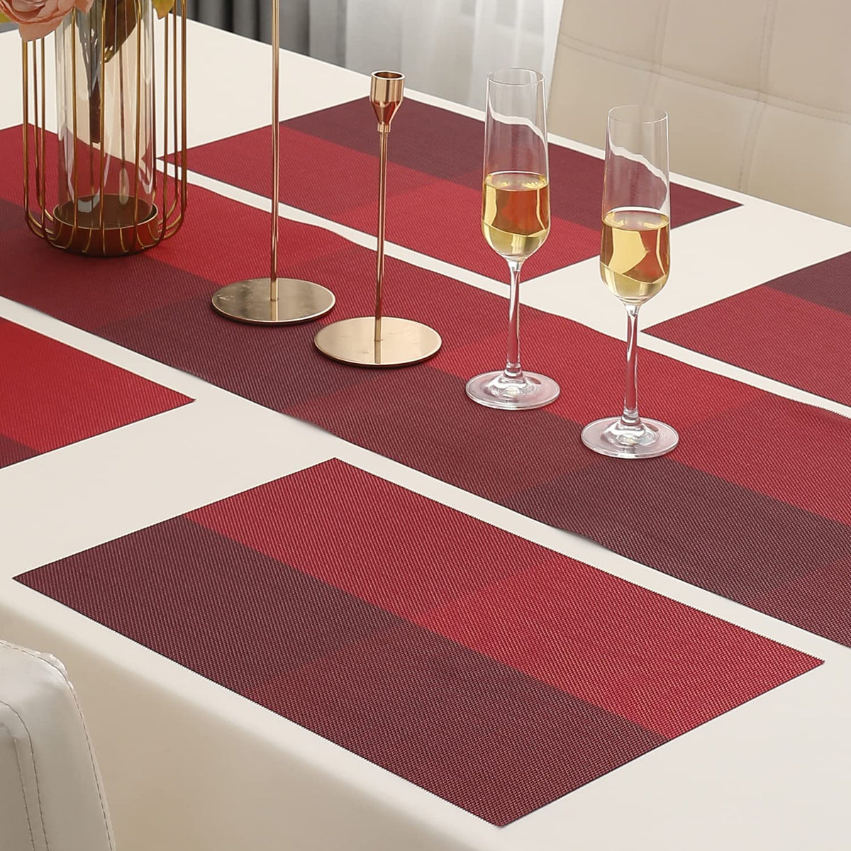 PVC Dining Table Mats, Red