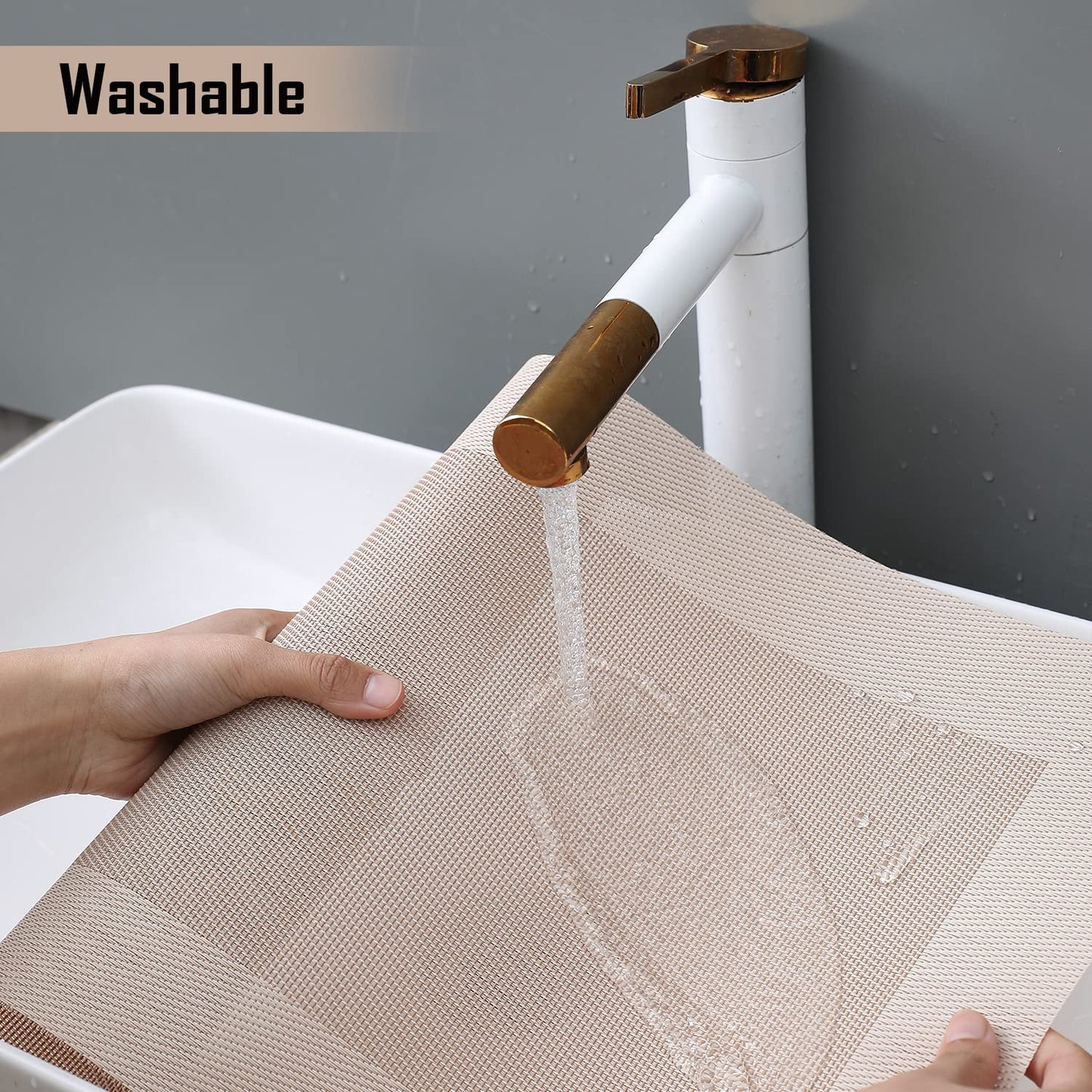 PVC Dining Table Mats, Beige