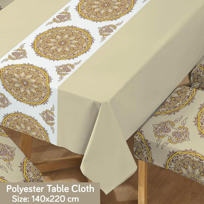 Brown Dining Table Cover with Chair Covers | 4/6 Seater