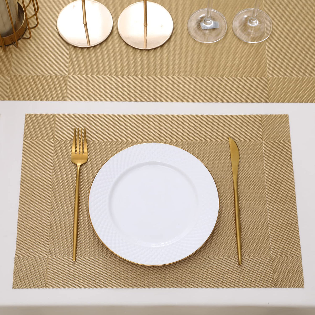 PVC Dining Table Mats, Gold