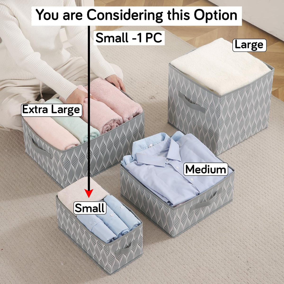 Foldable Clothes Storage Box | Durable Non-Woven Organizer with Handle