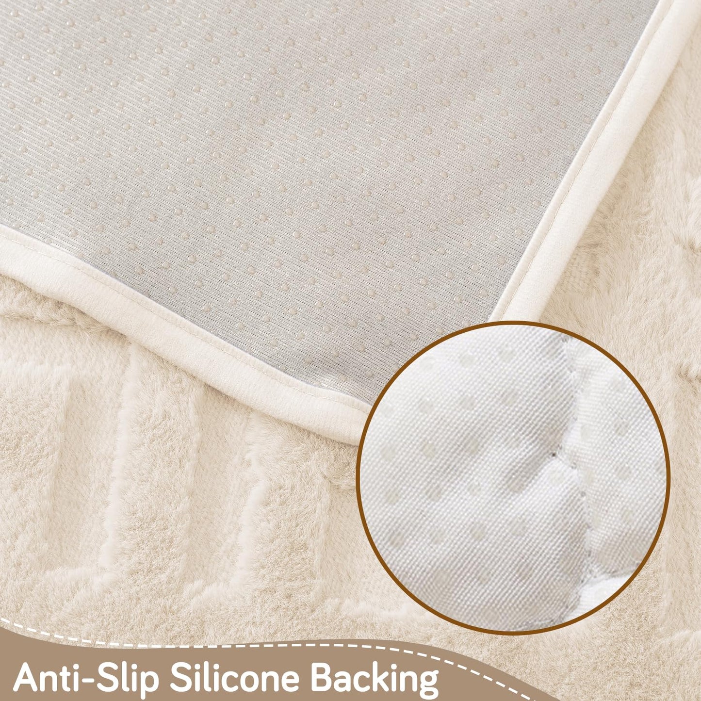 Velvet Maze Premium L Shape Sofa Cover Seat Mat, Beige