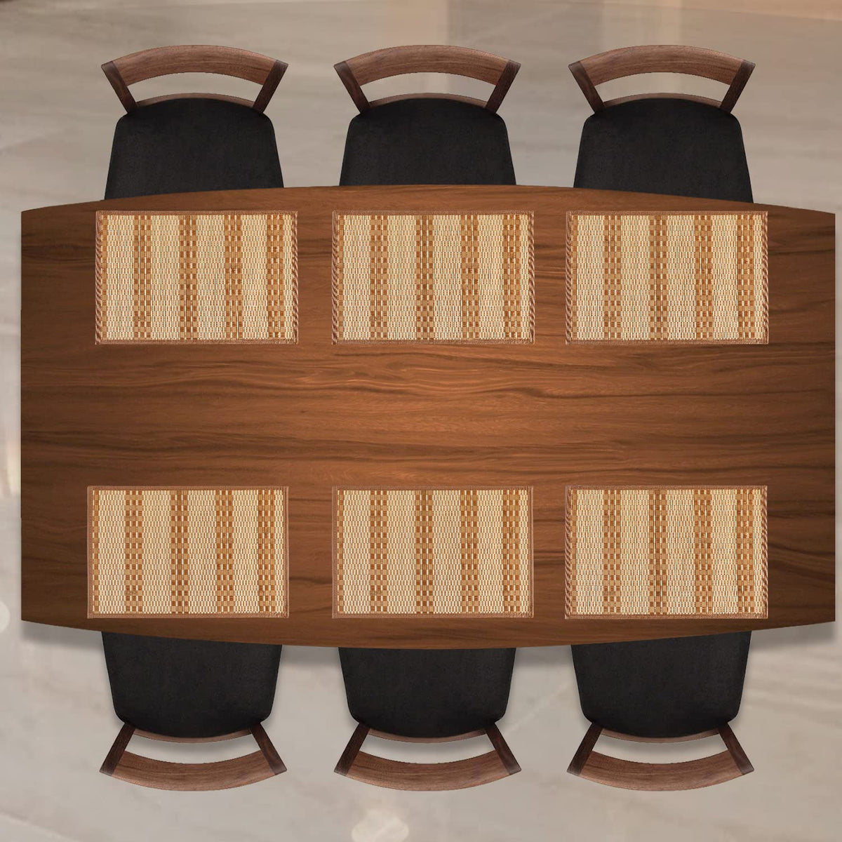 Heat Resistant Bamboo Dinner Mats, Burnt Orange