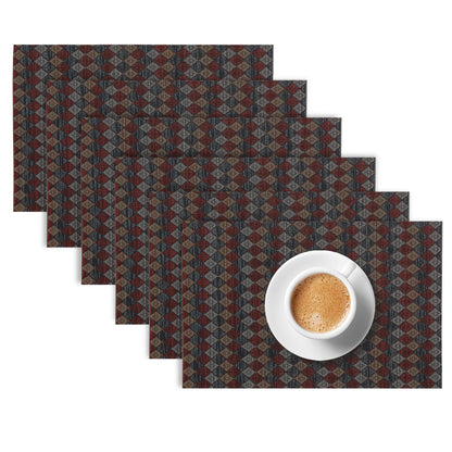 RhombusEcho Washable PVC Mats for Dining Table - Royal Maroon