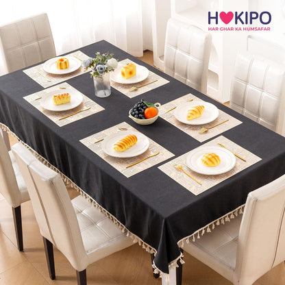 Metallic Glow Shining Mats for Dining Table, Tree Bark - Beige Gold