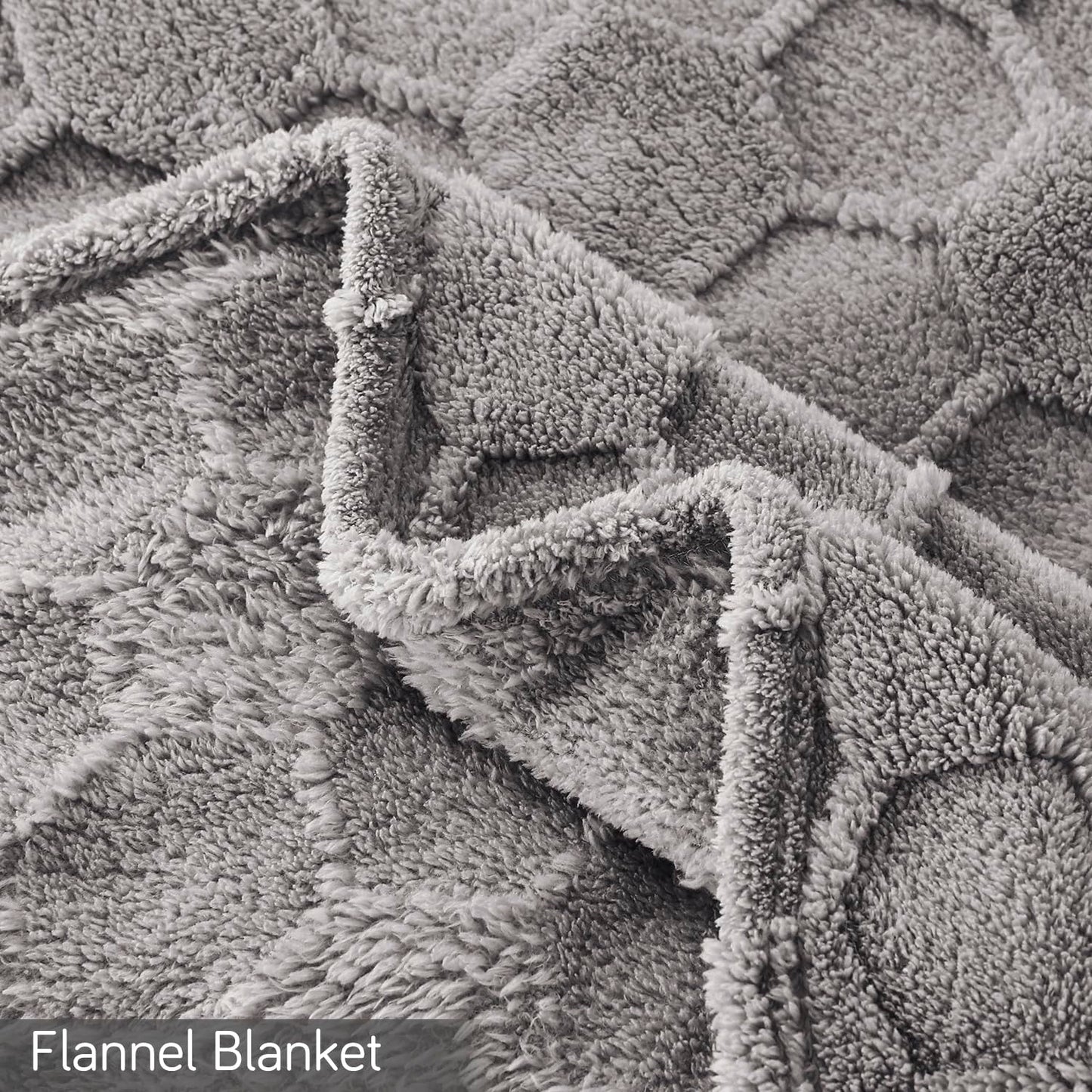 220 GSM Flannel AC Throw Blanket Double Bed Queen, 200x230 cm / 6.5x7.5 feet, Cloud Grey