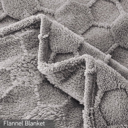 220 GSM Flannel AC Throw Blanket Double Bed Queen, 200x230 cm / 6.5x7.5 feet, Cloud Grey