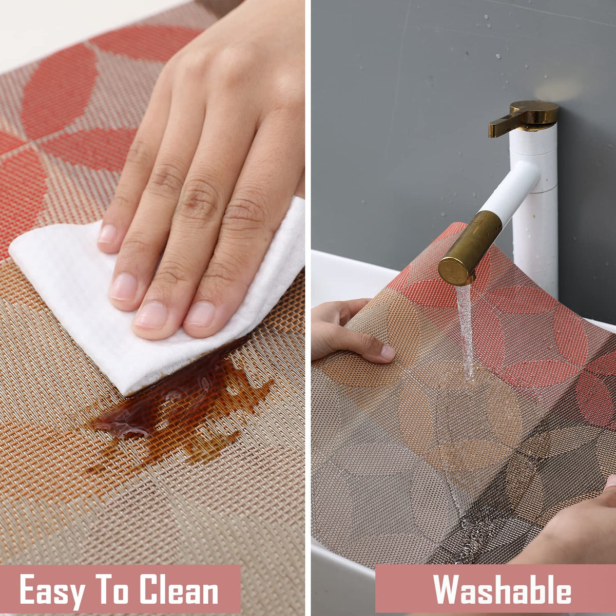 Buy Geometric Red Colour Washable PVC Tables Runner | HOKIPO