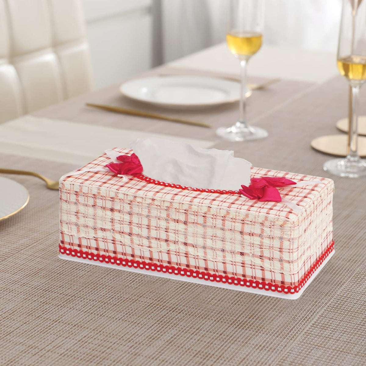 Plastic Tissue Paper Holder, Red