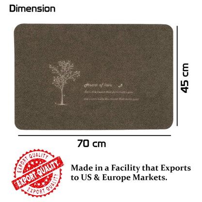Antislip Rubber Back Dirt Trapper Inside Outside Main Door Mats for Entrance Big Size, 45 x 70 cm - Brown