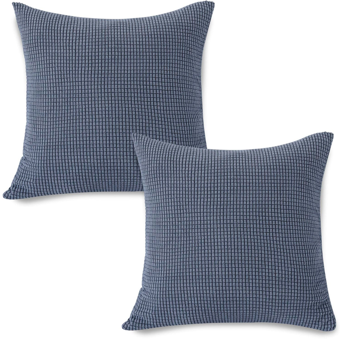 Premium Dark Grey Colour Grid Texture Jacquard Cushion Cover | 18x18 Inch Size