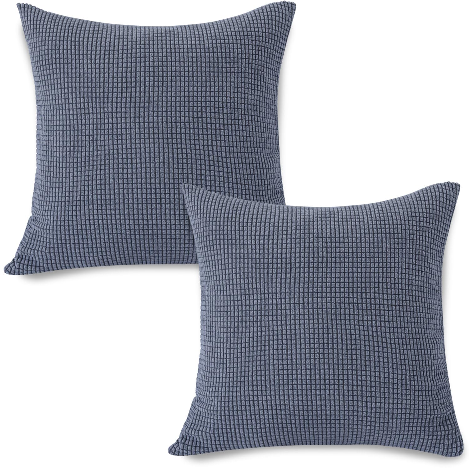 Premium Dark Grey Colour Grid Texture Jacquard Cushion Cover | 18x18 Inch Size