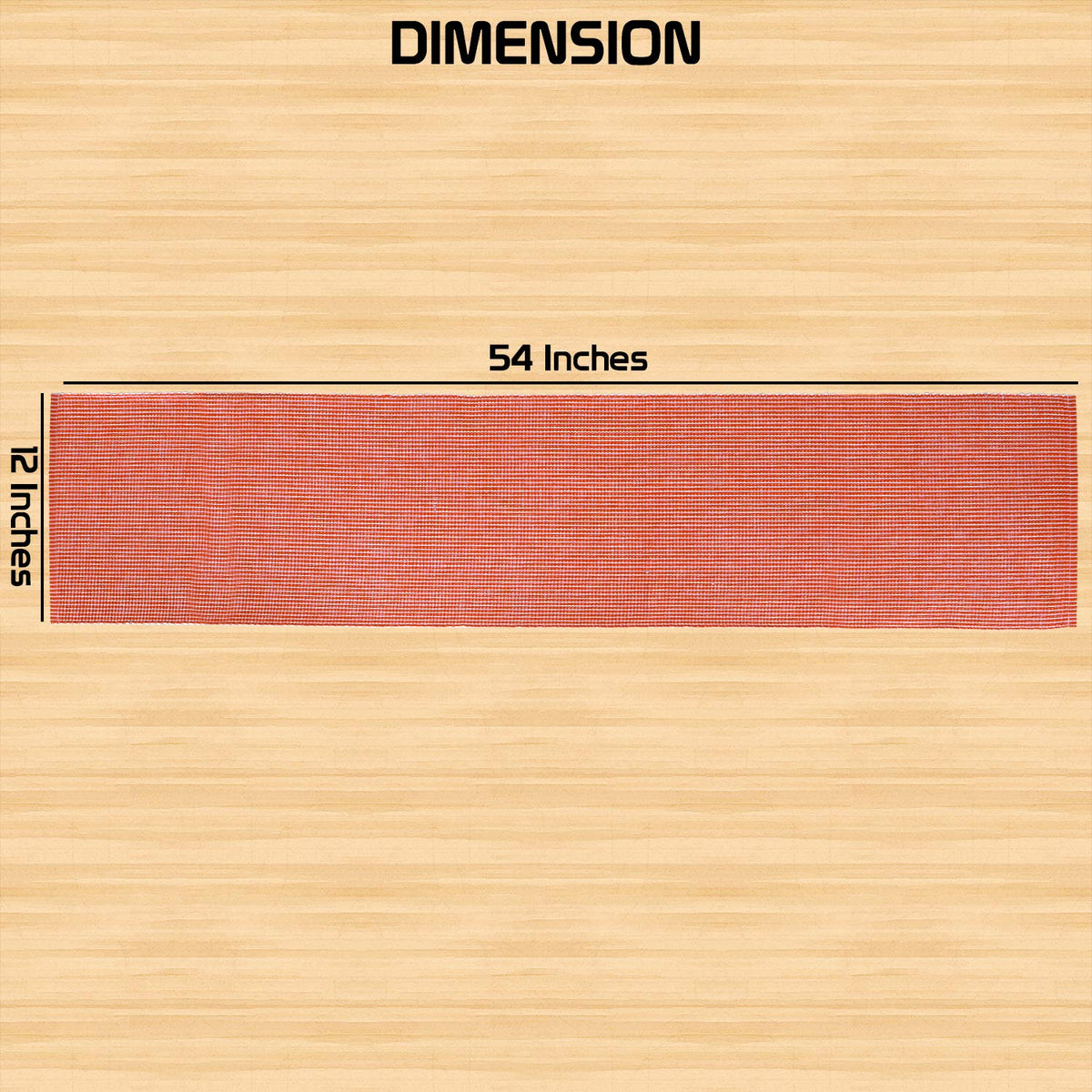 Buy Red Colour Cotton Ribbed Table Runners Size for W-12 x L-54 inches | HOKIPO