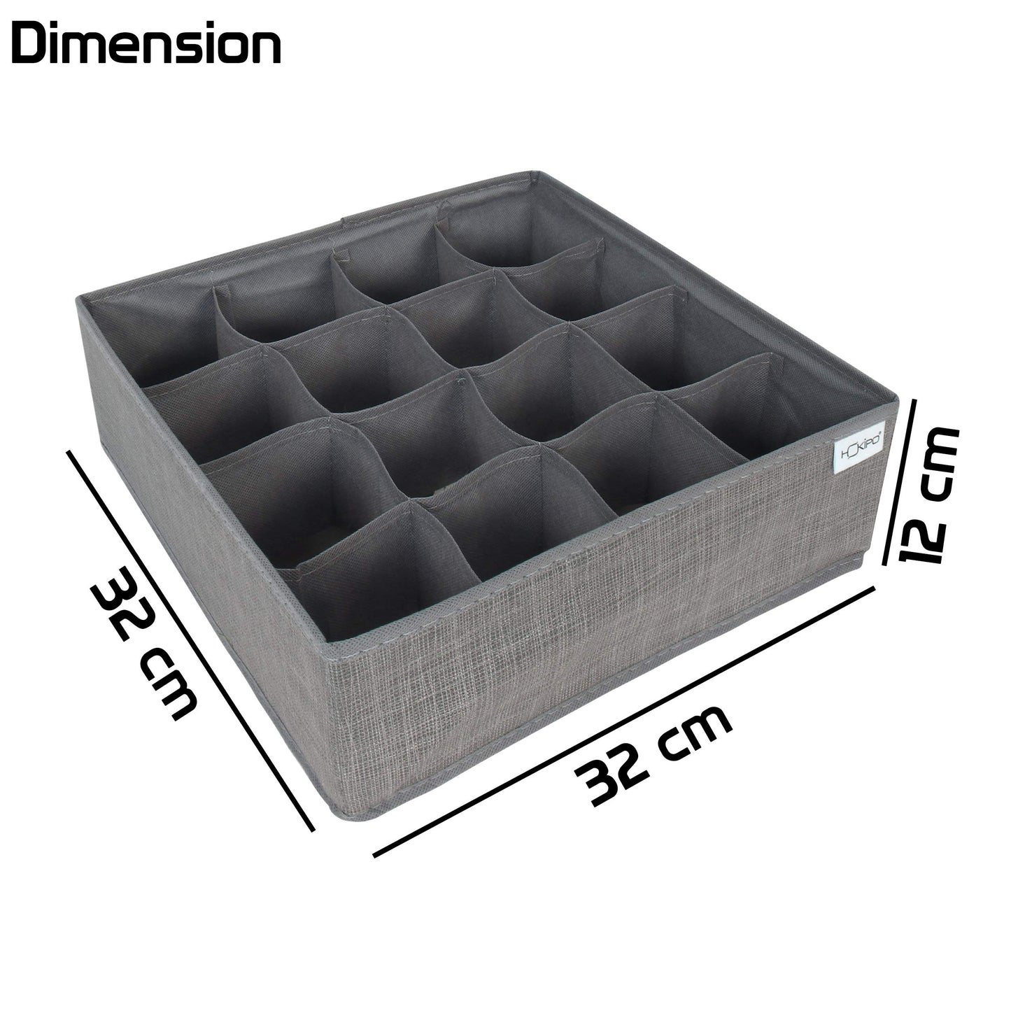 Fabric Wardrobe Organizer For Clothing Undergarments And Socks, Drawer Divider (Grey)