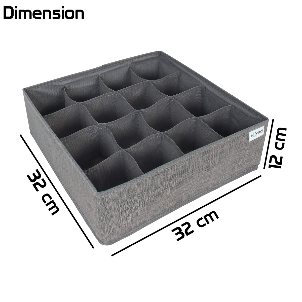 Fabric Wardrobe Organizer For Clothing Undergarments And Socks, Drawer Divider (Grey)