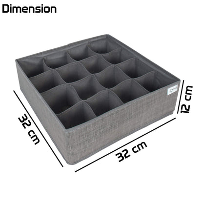Fabric Wardrobe Organizer For Clothing Undergarments And Socks, Drawer Divider (Grey)