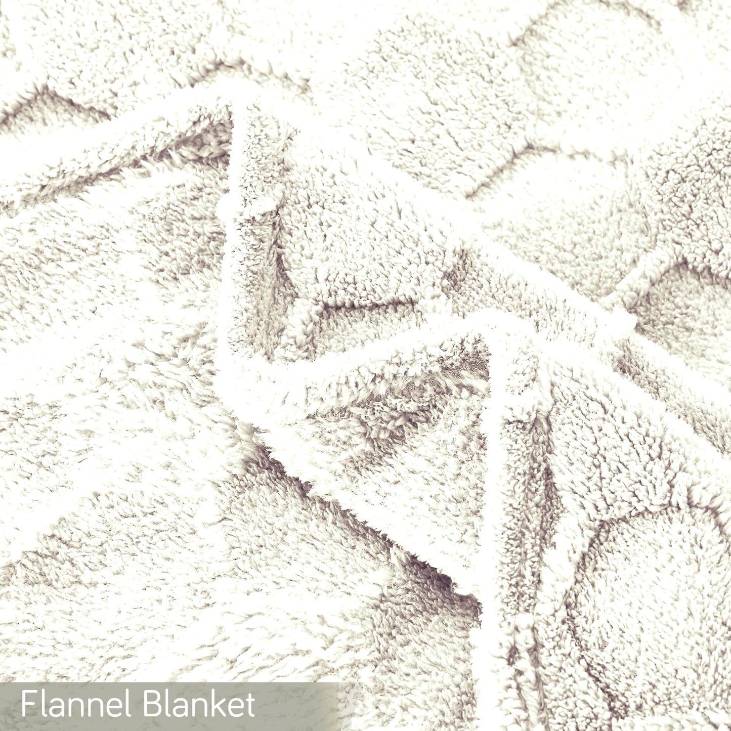 220 GSM Flannel AC Throw Blanket Double Bed Queen, 200x230 cm / 6.5x7.5 feet, Cream