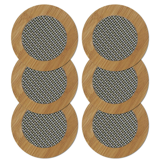 HOKIPO Bamboo Wooden Coasters for Dining Table Heat Pad for Kitchen - Pack of 2/4/6