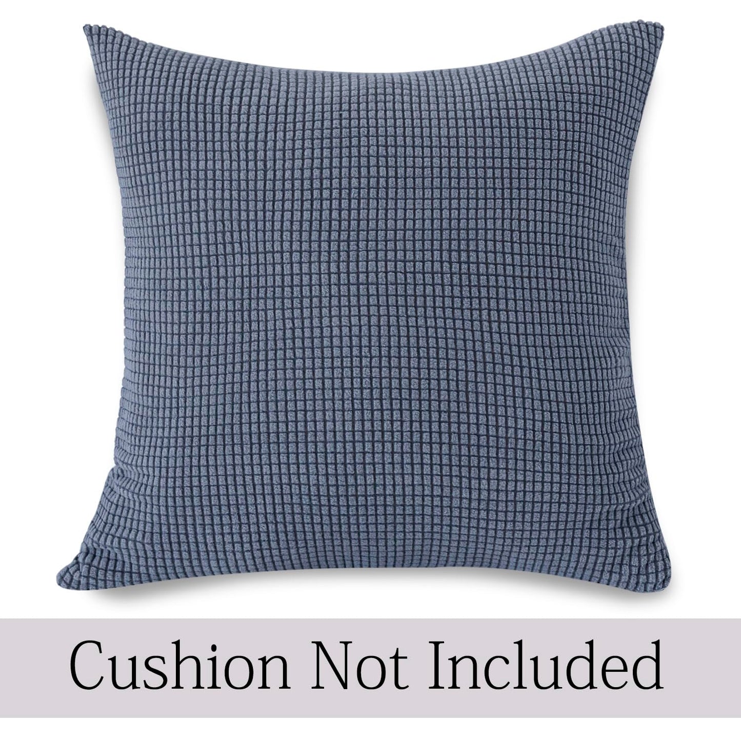 Dark Grey Colour Grid Texture Jacquard Pillow Covers | 18x18 Inch