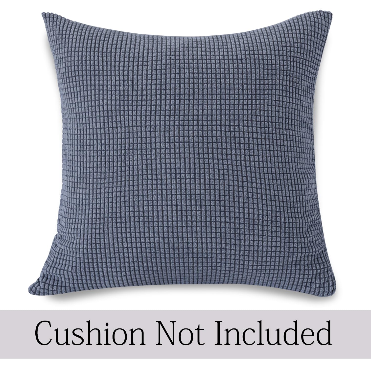 Dark Grey Colour Grid Texture Jacquard Pillow Covers | 18x18 Inch
