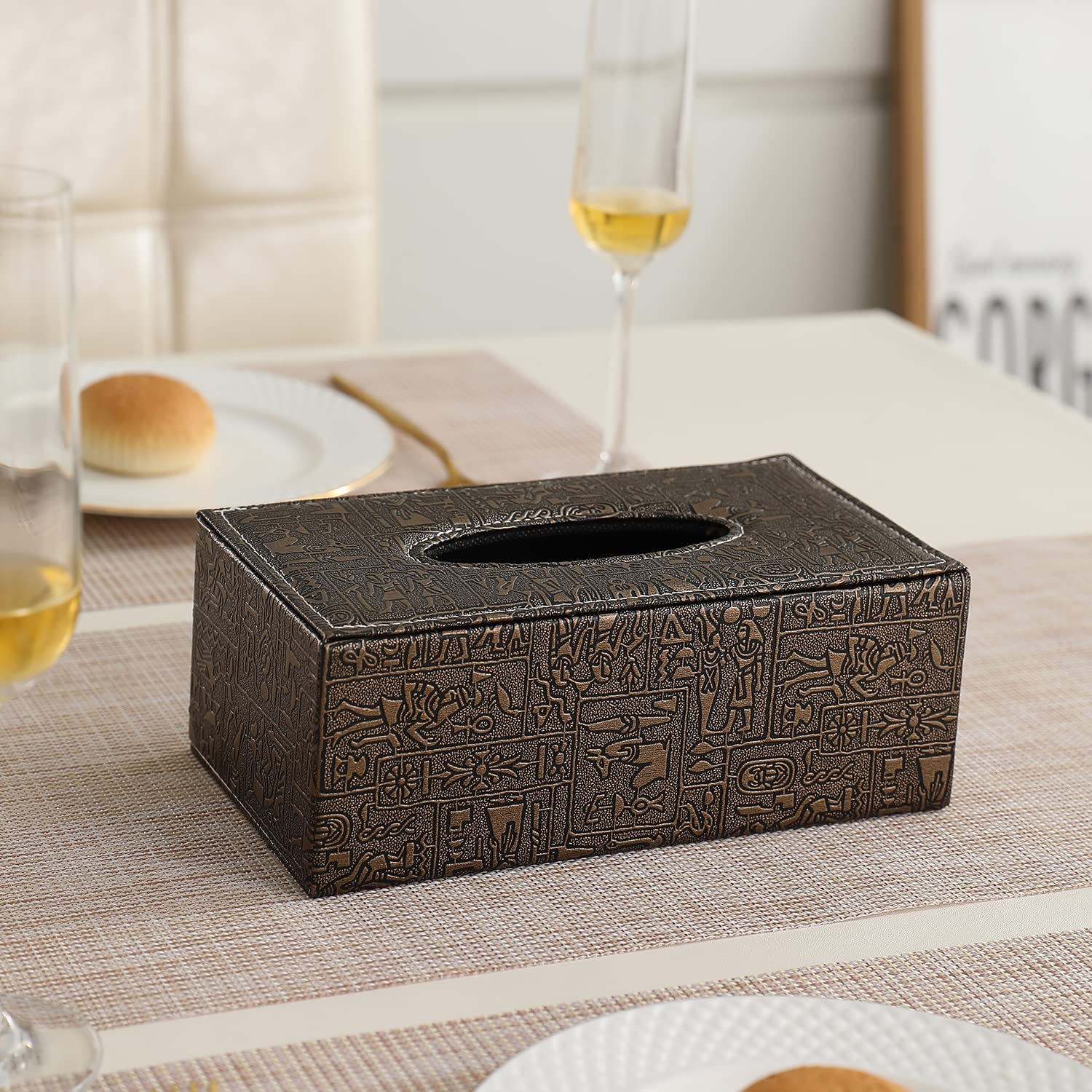 buy metallic leatherette tissue paper holder | HOKIPO