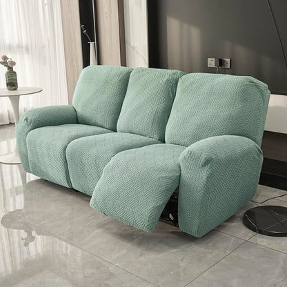 Premium 170 GSM Jacquard Fully Covered Recliner Sofa Cover for 1/2/3 Seaters, Green